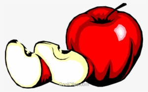 Apple With Slices Royalty Free Vector Clip Art Illustration - Sliced Apple Cartoon #1984573