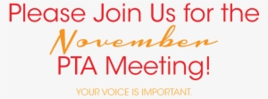 Pta Meeting November - November Pta Meeting #1984633
