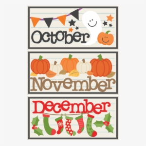 October November December Titles Svg Scrapbook Cut - October November December Holidays #1984758