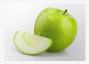 Green Apple With Cut And Slice On White Background - Granny Smith #1985009
