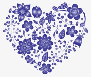Png Black And White Library Purple Background Clipart - Flower Heart No Background #1985118