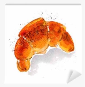 Fresh Croissant Isolated Watercolor Illustration - Картинки Кофе И Круассан Нарисованная #1988362