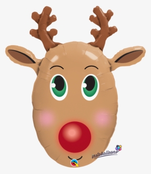 Red Nosed Reindeer Jumbo 36" - Rudolf The Rednosed Reindeer Face #1989199