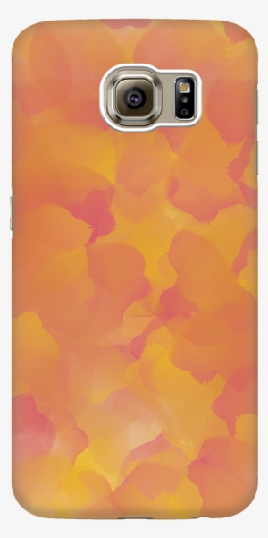 Orange And Pink Watercolor Phone Case - Samsung Galaxy S6 Hoesje - Marble Wood #1989893