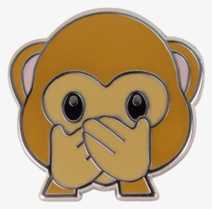 Speak No Evil Monkey Emoji Pin - Emoji #1994353
