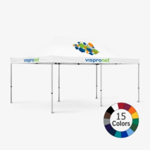 Our 10 X 20 Logo Event Tent, Shown Here With The Vispronet® - 10 X 10 Canopy Tent With Logos #1994530