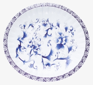 7 Inch Paper Plate - Chinese Blue Design On Paper Plate #1996621