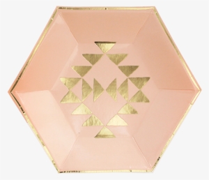 Boho Grey Blush Gold Paper Plates Party Decor Party #1996687