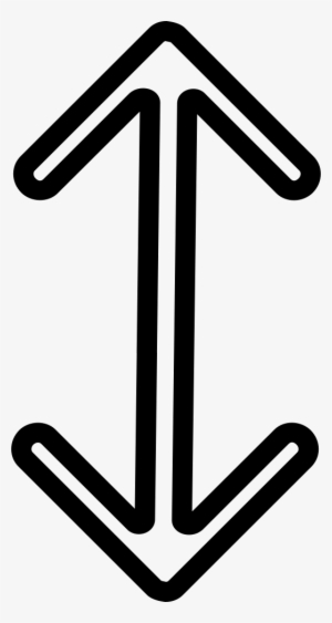 Arrow Double Outlined Vertical Up And Down Sign Comments - White Vertical Arrow Png #1998700