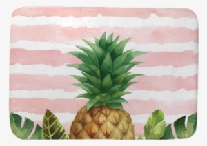 Watercolor Vector Banner Tropical Leaves And Pineapple - Festa Quadros Tropical Para Imprimir #1999014