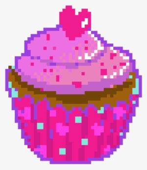 Pixelart Cute Cupcake Sweet Sugar Candy Pink Purlple - Candy Pixel Art Cute #1999671