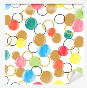 Seamless Pattern With Colorful Watercolor Bubbles - Watercolor Painting #20339
