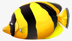 Vector Black And White Library Yellow Chaetodon Butterfly - Fish Png #20840