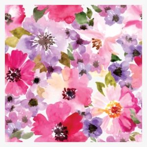 Watercolor Floral Patterned Vinyl - Background Flower Purple Watercolour #21392