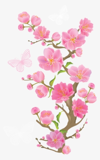 Spring Branch With Butterflies Png Clipart Picture - Cherry Blossom Transparent Background #21480 Spring Branch With Butterflies Png Clipart Picture - Cherry Blossom Transparent Background #21480