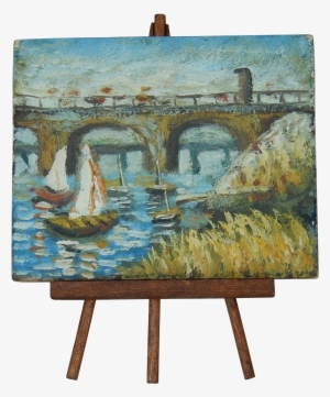 Watercolor Painting On Canvas Lovely Old Dollhouse - Painting On Easel #21570