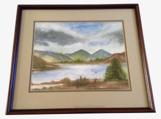 Scotland Lake With Birds Flying At Shoreline, Landscape - Watercolor Painting #21656