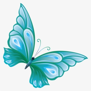 Light Blue Butterfly Panda - Butterfly Clipart No Background #21697