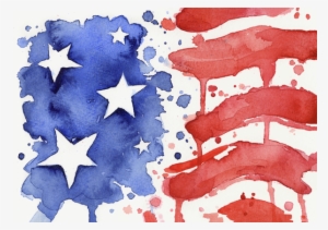 Click And Drag To Re-position The Image, If Desired - American Flag Watercolor Painting #21751