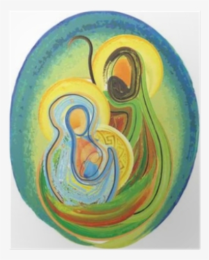Christmas Religious Nativity Scene, Holy Family Abstract - Circler Nativity #22885