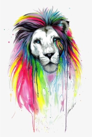 Mq Lions Lion Animal Animals Watercolor #23464