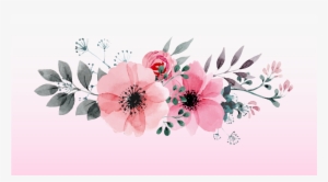 Pink Watercolor Flowers - Flower Pink Vector Png #23673
