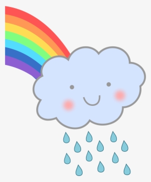 Raindrops Clipart Wind Rain - Rain Cloud And Rainbow #24685
