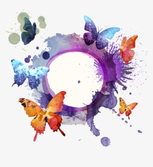Butterfly Watercolor Purple Background #24823