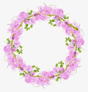 Jpg Royalty Free Design Pink Watercolor Painting Transprent - Цветочный Венок Png #26062