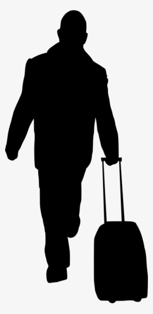 Free Download - Silhouette People With Suitcase Png #26413