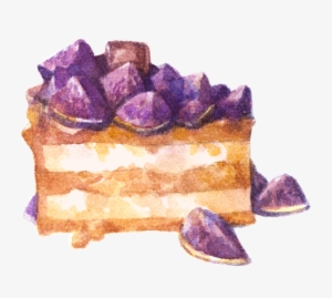 Fig Cake Food Illustration - Watercolor Stickers Printables #27136