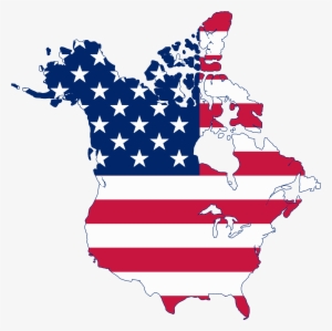 Flag Map Of Canada And United States - Usa Canada Flag Map #27159