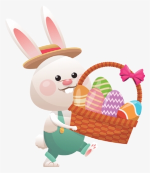 Easter With Eggs Basket - Easter Bunny #27341