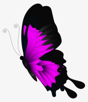 Pink Flying Butterfly Png Clip Art - Flying Butterfly Clipart Png #27738
