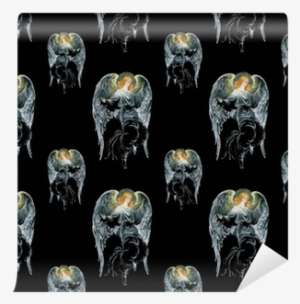 Beautiful Watercolor Angels With Wings Seamless Pattern - Watercolor Painting #28011