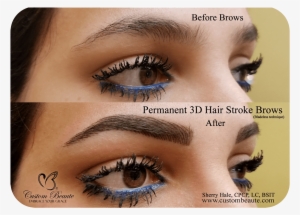 Before And After Comparison - Hair Stroke Eyebrows Vs Microblading #28094