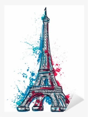 Eiffel Tower With Abstract Splashes In Watercolor Style - Eiffel Tower Abstract #28549