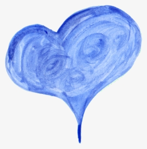 Watercolor Painting Blue - Blue Watercolor Heart Png #29571
