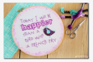 Bird With A French Fry Embroidery - Embroidery #29809