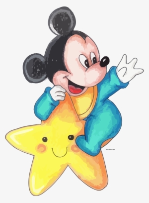 Baby Mickey And Cartoon Star Sketch Drawing Clipart #200711