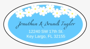 Light Blue Oval Wedding Address Label Pre-designed - Label #201241