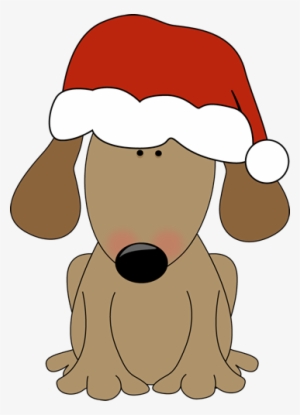 Dog Wearing A Santa Hat - Cartoon Dog With Santa Hat #201981