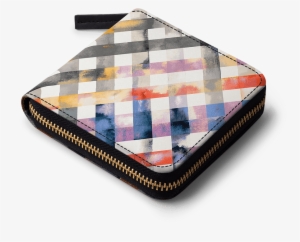 Dailyobjects Gingham Watercolor Orange Yellow Zip Wallet - Peopic Retail Private Limited #202938