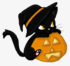 Cat Pumpkin - Cartoon Black Cat Halloween #203864