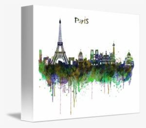 "paris Skyline Watercolor" By Marian Voicu - Watercolor Painting #203940