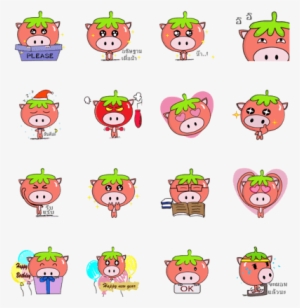 Sell Line Stickers Tomato Pig - Domestic Pig #204314