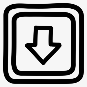 Down Button Hand Drawn Arrow And Squares Outlines Vector - Icon #205211