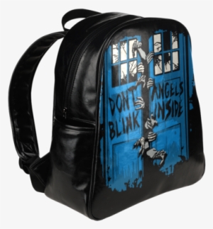 Sale Doctor Who Weeping Angels Print Leather Backpack #205701