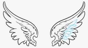 Cartoon Angel Wing Png Banner Black And White Download - Easy Drawing Of Wings #206610