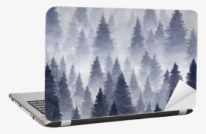 Hand Drawn Watercolor Illustration - Landscape Misty Forest Watercolor #207383